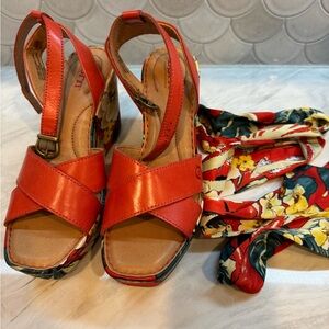 Born Red Wedge Sandals
